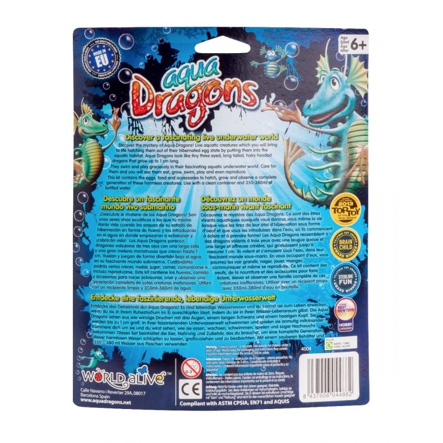 Blister aqua dragons seamonkes achterzijde